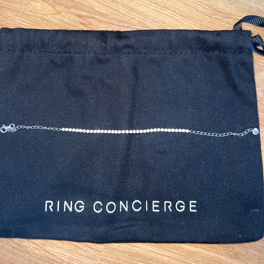 Ring concierge mini diamond tennis bracelet - white gold